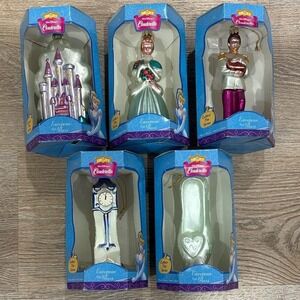 Disney Cinderella European Glass Ornament Set Santa's Best 2000‎ NIB